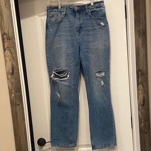 Cello Distressed Blue Straight Leg Jeans